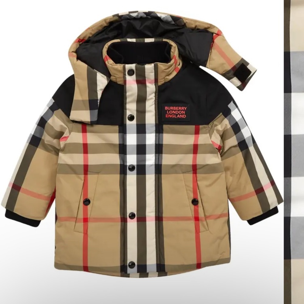 Burberry detachable Hood Check Nylon Jacket